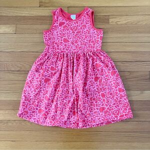 Hanna Andersson Red Tulip Pattern Pocket Cotton Tank Sundress Dress 140 10